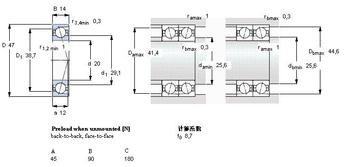 鑫宙國際貿(mào)易(上海)有限公司進(jìn)口7204BEP軸承樣本圖